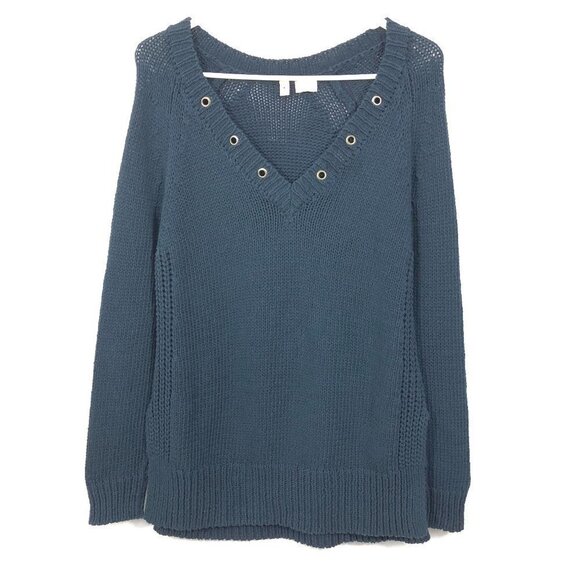 Moth Anthropologie Sweater Navy V-Neck Size‎ S - Picture 1 of 8